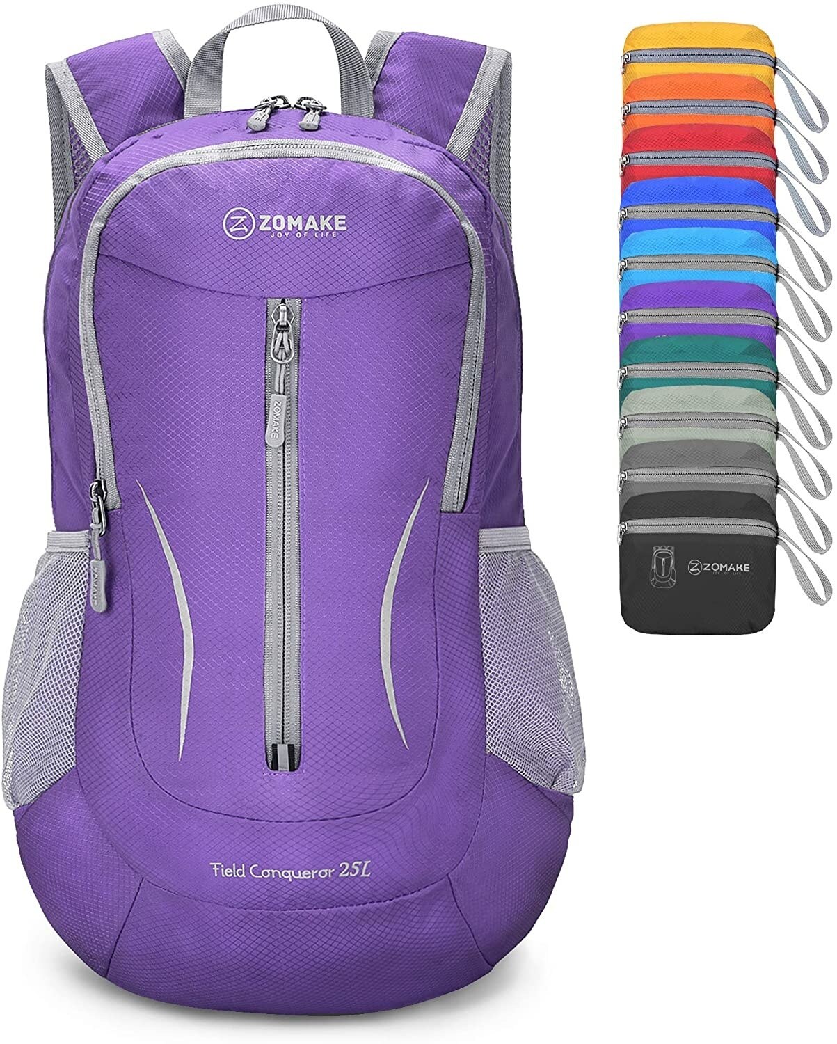 Zomake-Mochila pequeña, ligera de 25 litros, puede sostener, adecuada para mujeres y hombres: Purple