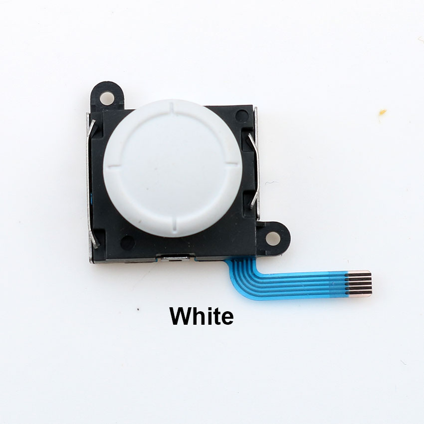 JCD 3D Analog Joystick thumb Stick grip Cap Button Key Module Controller for Nintend Switch Lite NS Mini Joy-Con Controller: White