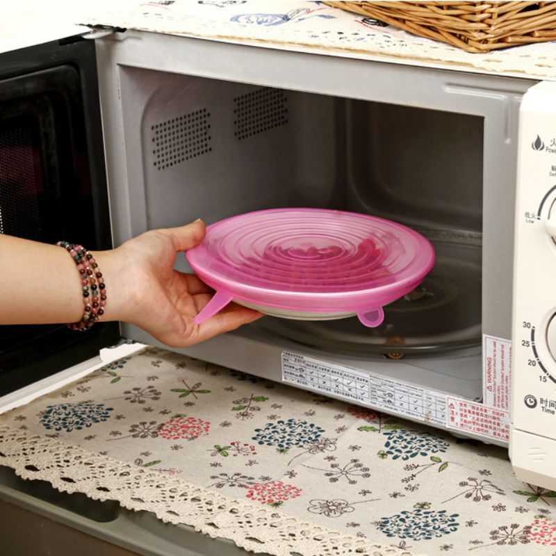 6 stuks siliconen rekdeksels universele deksel siliconen kom pot deksel siliconen deksel pan koken voedsel vers deksel magnetron deksel