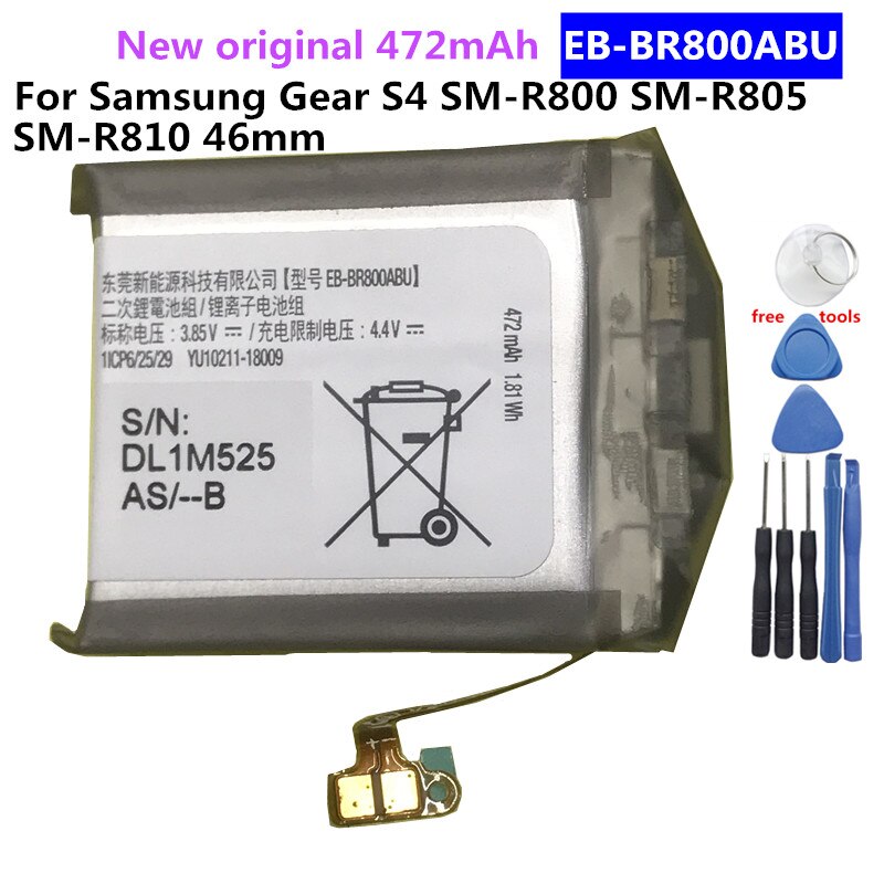 Batería de 472mAh para Samsung Galaxy watch Gear S4, 46mm, SM-R800, SM-R805, R805W, R805U, R805N, R805F + herramientas, 1 unids/lote