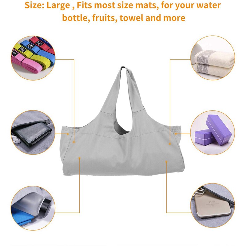Gemakkelijk mee te nemen yogamat tas, yogamat draagtas met groot zijvak, yogamat houder past op de meeste matten