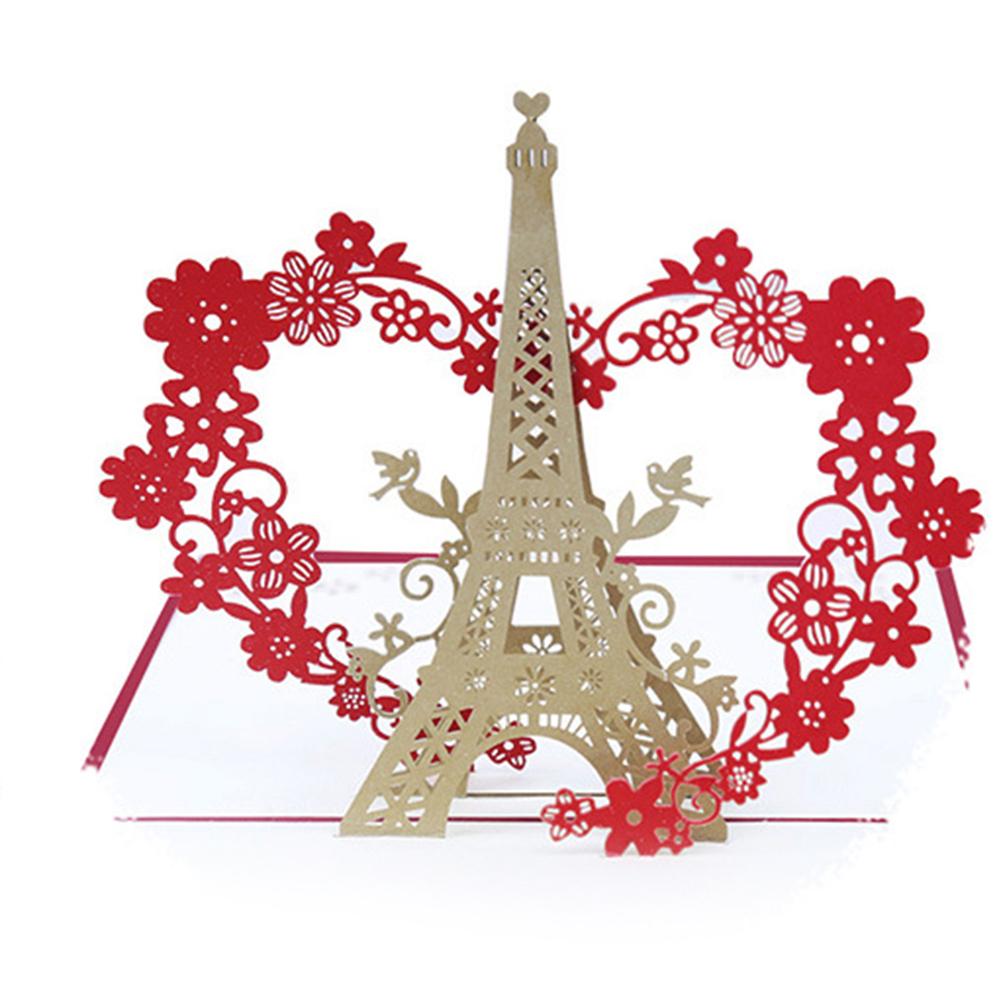 3D Pop Up Tower Flower Paper Greeting Cards Postcard Festival Birthday 3D Pop Up Tower Flower Pattern Handmade Greeting Car