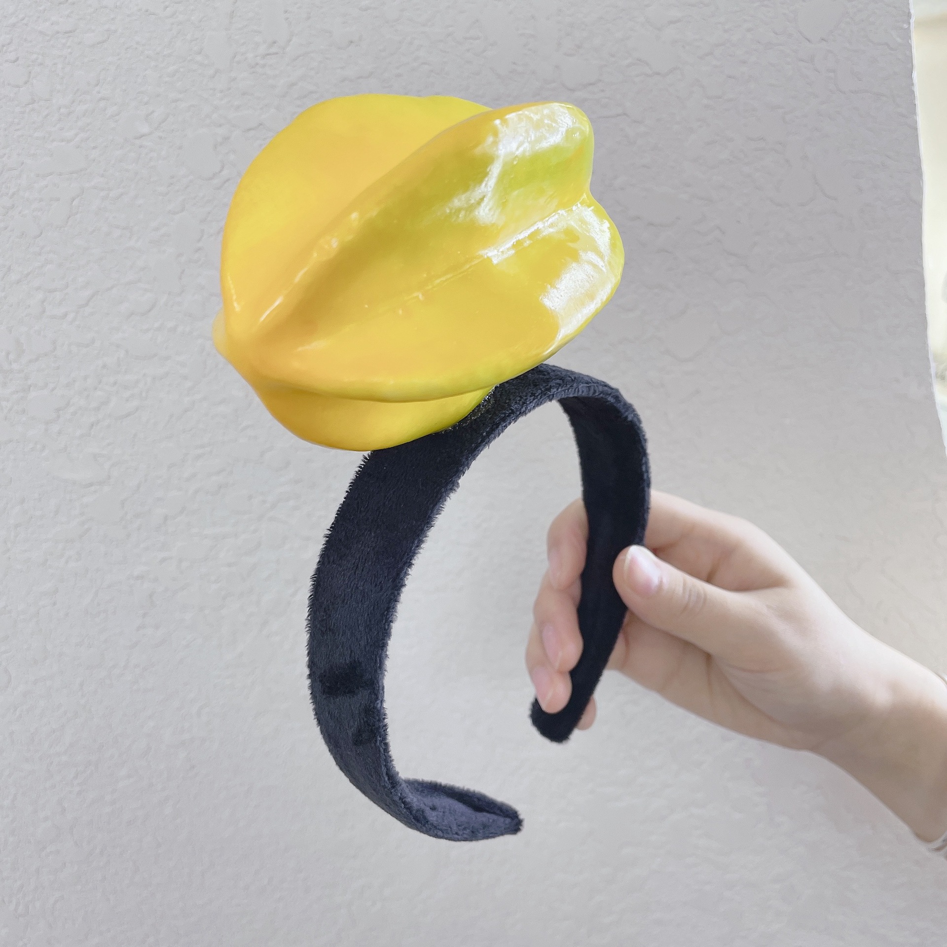 Divertido aro para el pelo tipo sándwich, diademas para frutas y verduras, diadema para de Cosplay para mujeres y niñas, tocado de felpa, accesorios para el cabello: Oro