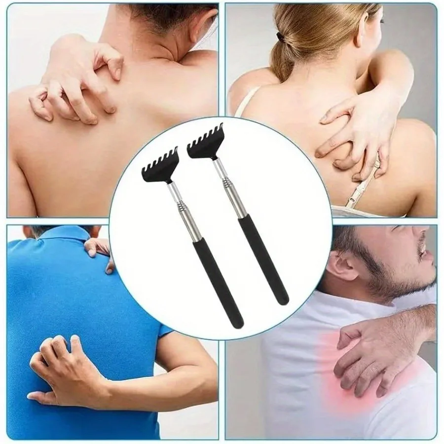 Gratte-dos télescopique Portable extensible en acier inoxydable, outil de grattage du dos télescopique, outil de Massage,