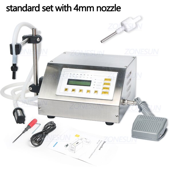 ZONESUN Numerical control liquid filling machine on the English control panel GFK-160 5-3500ml: add 4mm nozzle