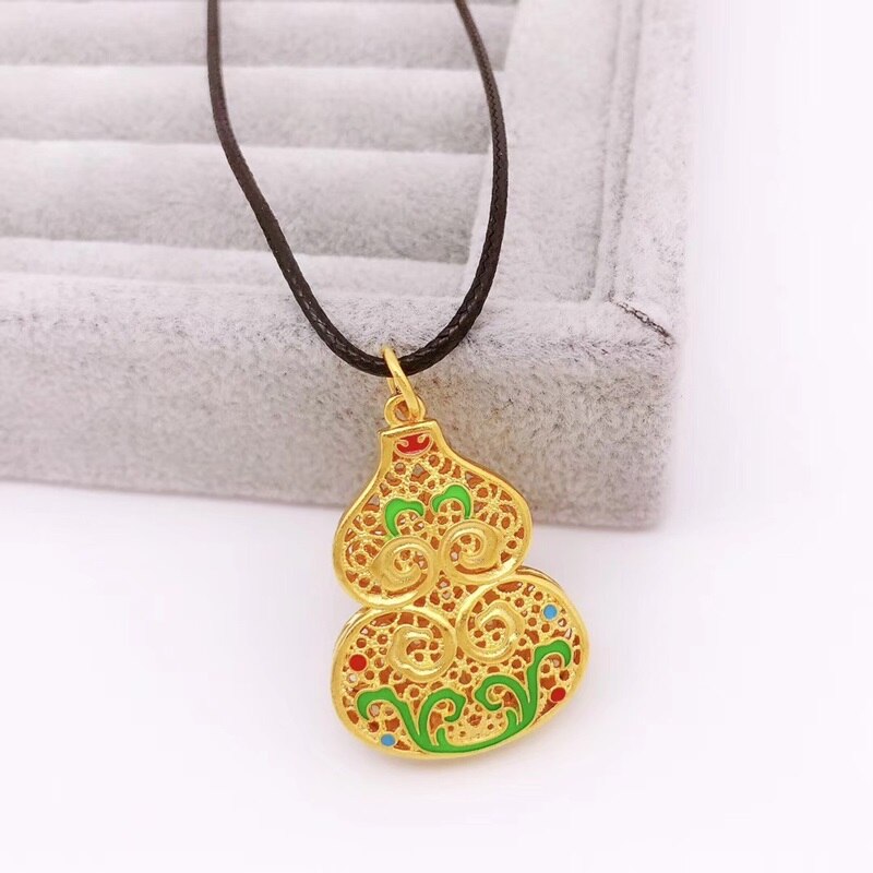 OMHXFC Sieraden YM333 Europese Fijne Vrouw Meisje Party Verjaardag Huwelijkscadeau Kalebas 24KT Gouden Hanger Charm