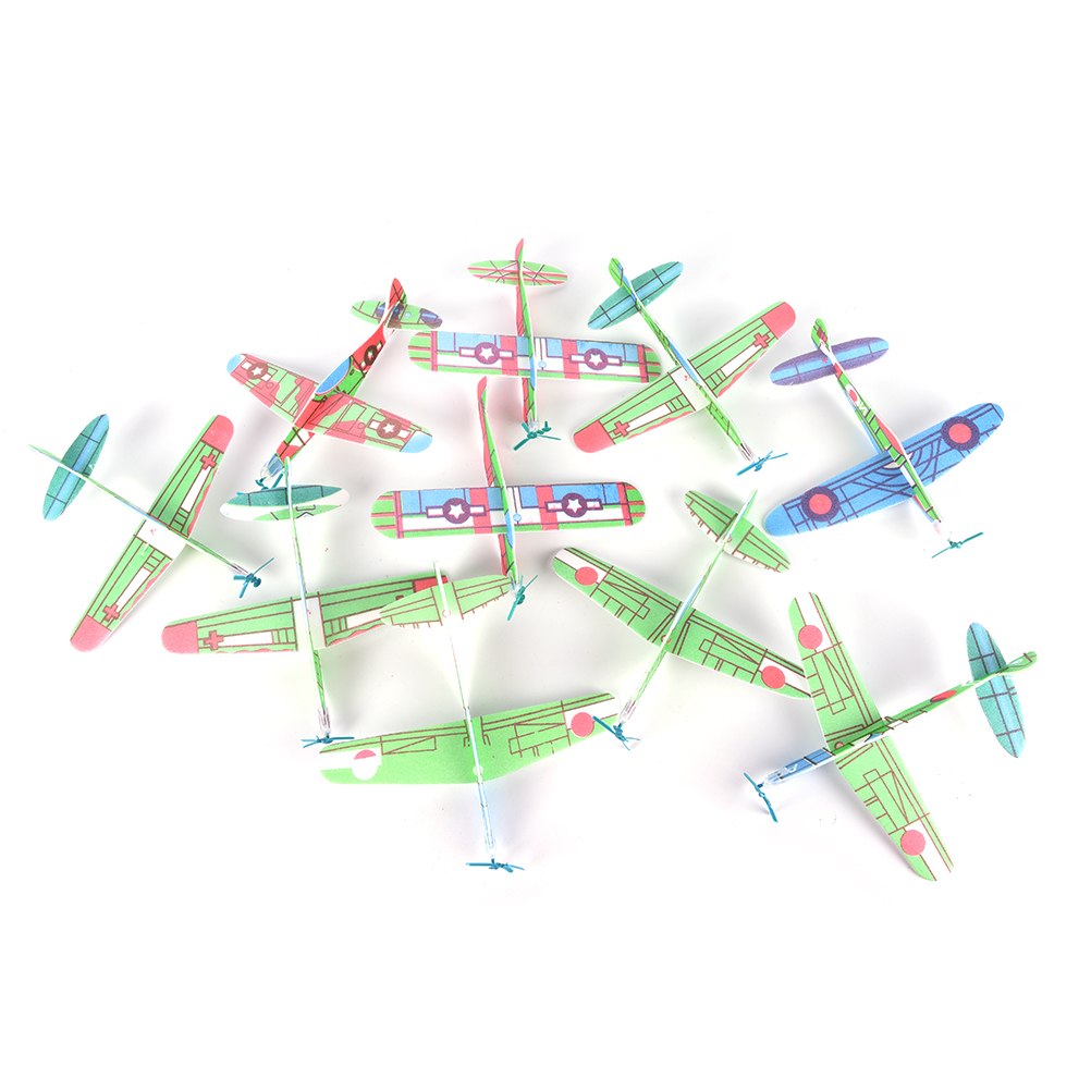 1PCS Hand Throw Foam Plane Toys Outdoor Launch Glider Airplane Kids Toy Free Fly Plane Toys Puzzle Model Jouet: 19cm randomly 10pcs