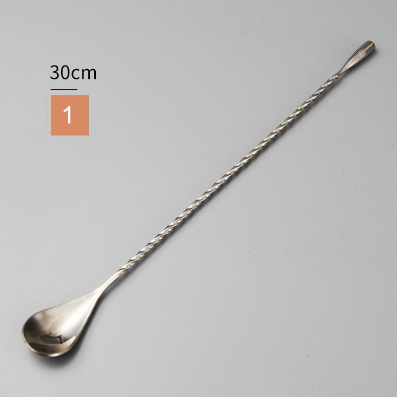 Barskedar rostfritt stål blandningssked 30cm spiralformad bar cocktailshaker sked bar verktyg hög: A
