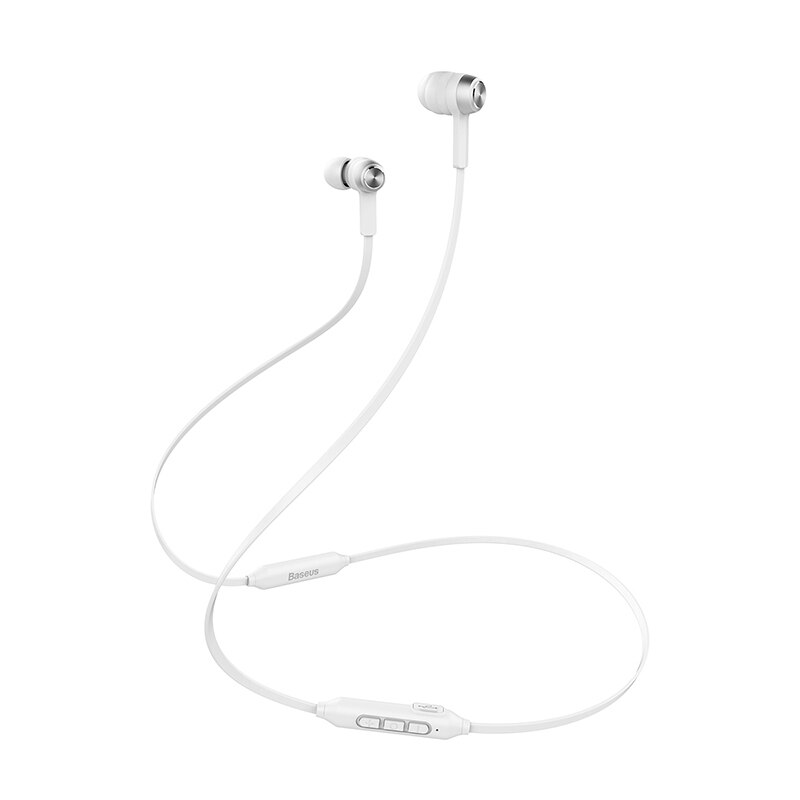 Baseus S06 Bluetooth Earphone Magnetic Wireless Earpieces Neckband Earbuds Sport Stereo Earphone for Phone Auriculares with Mic: WHITE