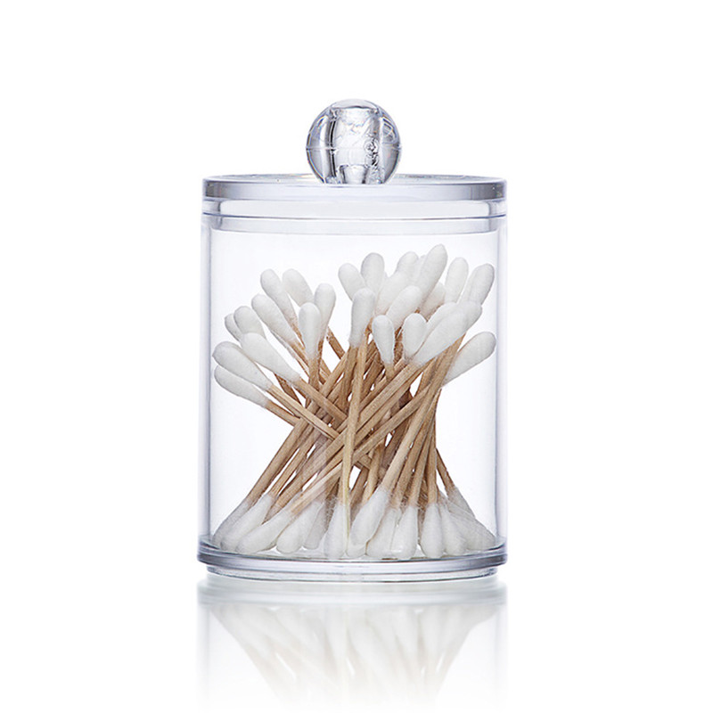 Acrylic Cotton Swab Cotton Storage Box Portable Transparent Dustproof Cosmetic Container Jewelry Storage Box