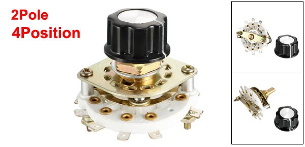 uxcell 1/4pcs Rotary Switch Selector 2 Pole 3/4/5/6/8/9/10/11 Position Selectable 1-2 Deck Band Channel Easily Turned: 2P4T A03