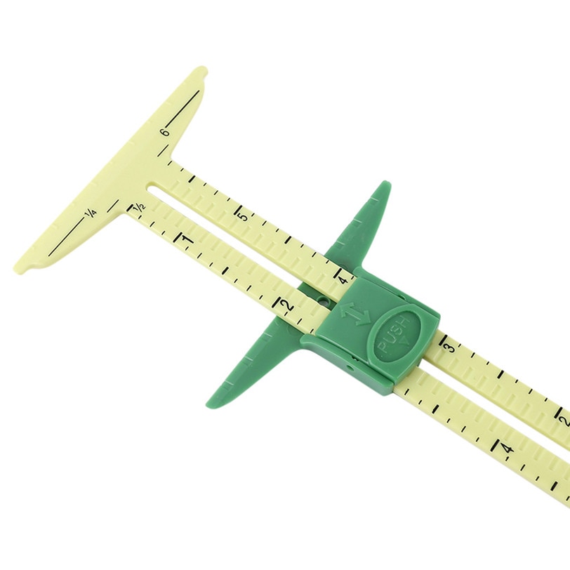 5-In-1 Sewing Ruler "T" Shape Sliding Gauge Caliper Sewing Ruler Plastic Portable Multifuction Measuring Sewing Tool 1220#