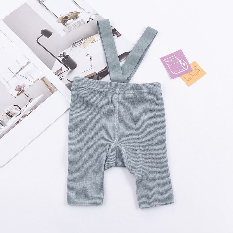 Calça collants de malha macia para crianças, top curto de meia-calça para meninos e meninas, verão: Cinza / 12-24M