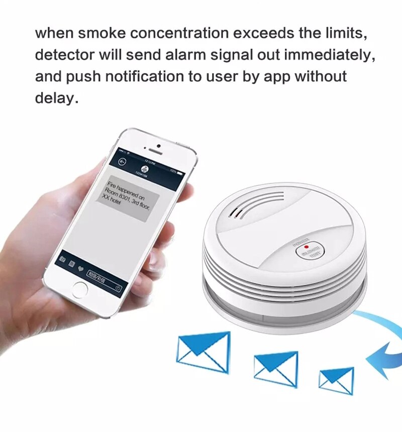 Tuya-alarma de humo con WiFi, protección contra incendios, Sensor Detector de humo independiente, sistema de seguridad para el hogar, bomberos,