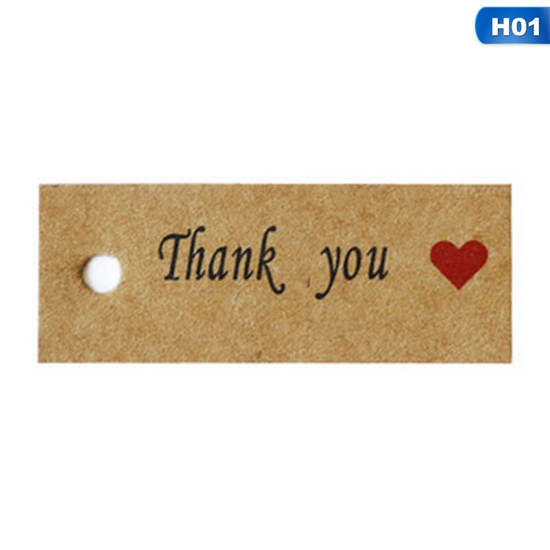 100 stücke Kraft Papier Danke Etikett rot Herz Schild Danke Handgemachte Merci handgefertigt Etikett-Schild: H01