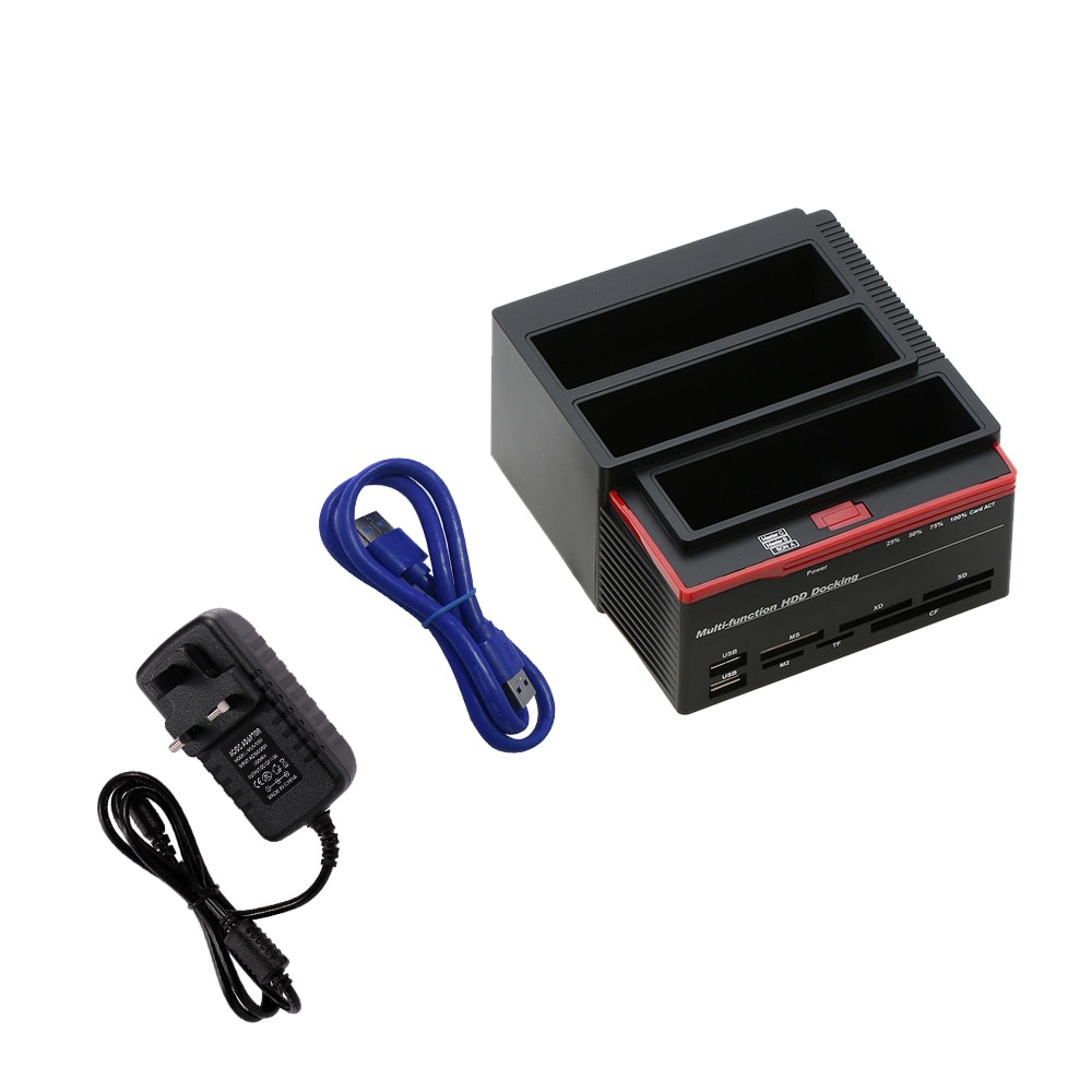 2.5 "/3.5" USB 3.0 à 2 Ports SATA 1 Port IDE disque dur externe Station d'accueil lecteur de carte USB3.0 Hub HDD boîtier