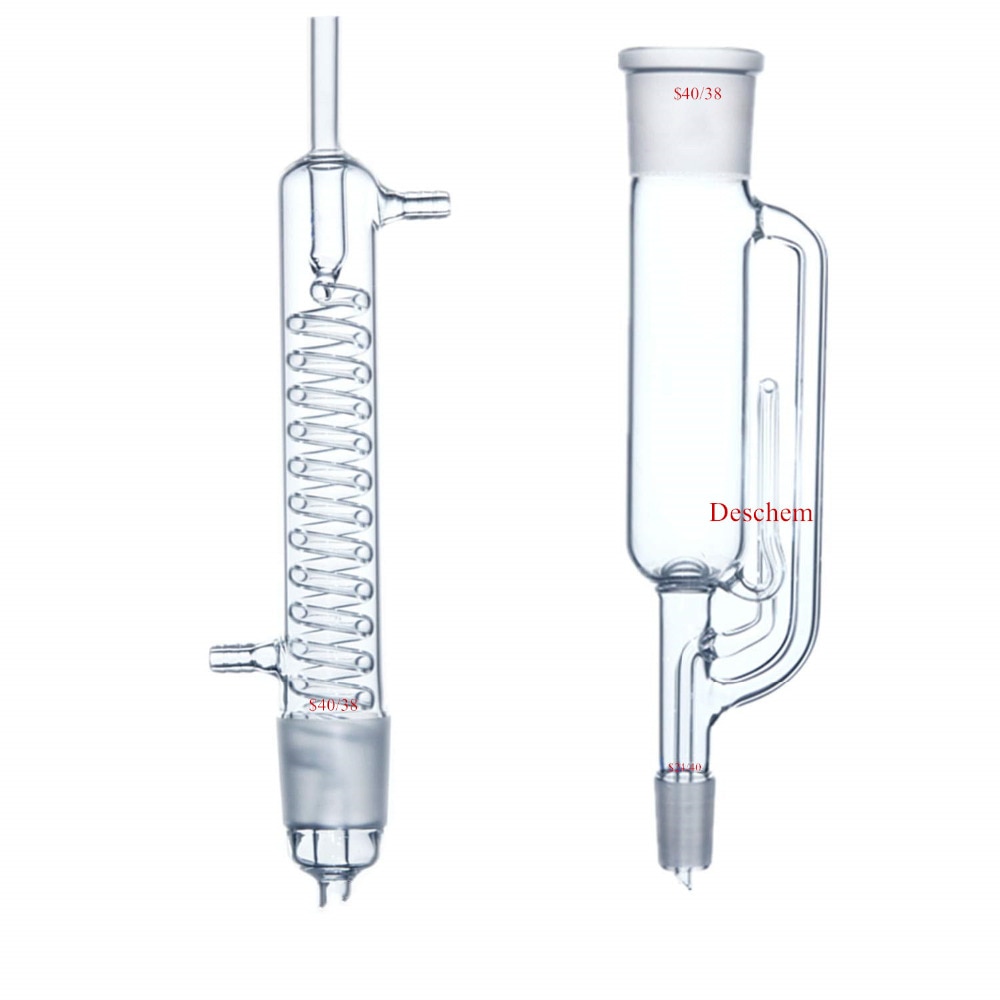 250ml,24/40,Glass Soxhlet Extractor Body,W/Coil Graham Condenser,Lab Glassware