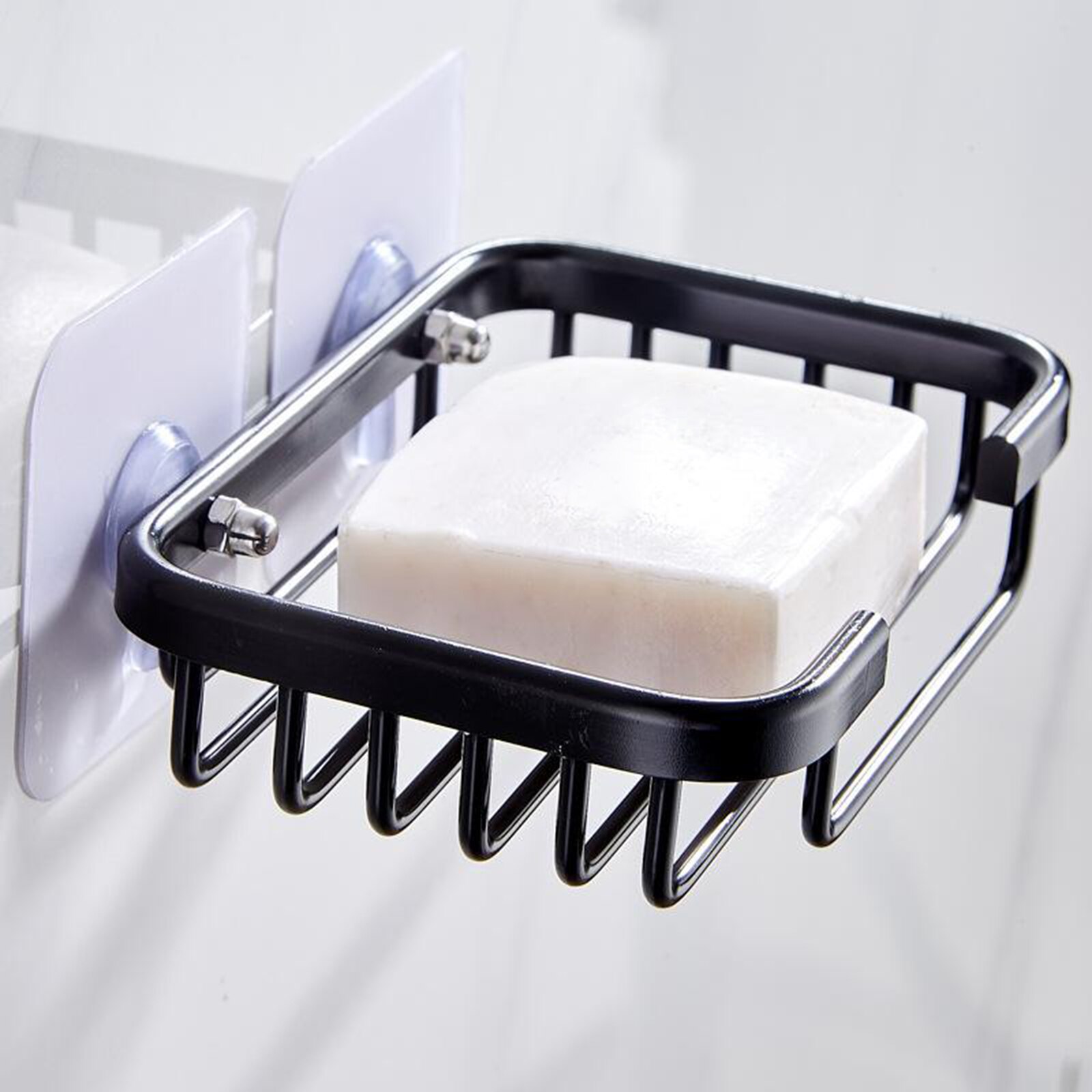 Porte-savon mural pour salle de bain et douche, sans perçage, porte-éponge