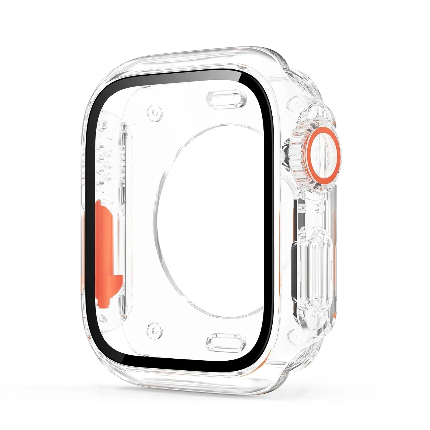 Change To Ultra 360 Full Cover Case for Apple Watch 45mm 44mm Tempered Glass Screen Protector for IWatch Series 10 9 8 7 6 SE 5: XXXXXL / Rose Gold