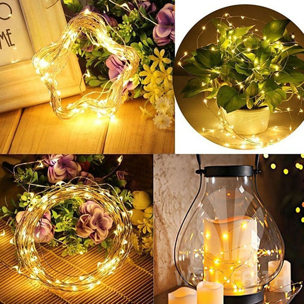 Guirnalda de luces LED de 3 metros con batería, 30 LED, decoración del banquete de boda, Navidad, cadena de luz de alambre de cobre