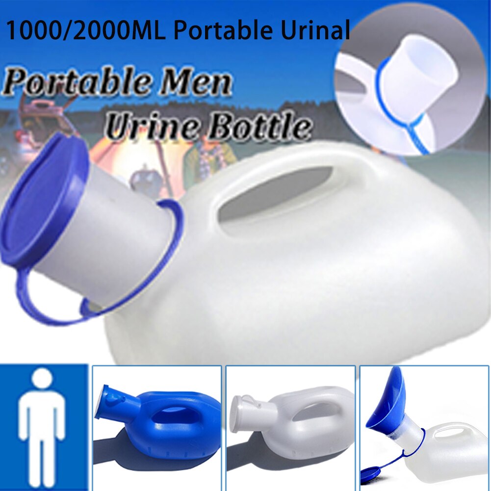 2000ml en plastique hommes en plastique chambre Pot voyage voiture toilette mâle urinoir avec couvercle Urgent Urine urinoir bouteille avec couvercle