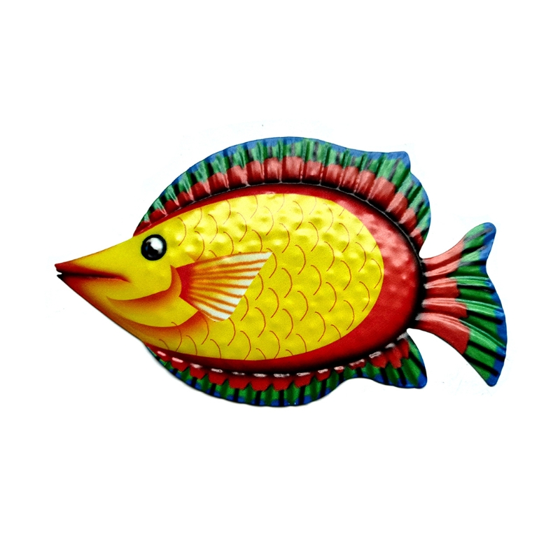 Metal Fish Hanging Wall Decor Art Bathroom Bedroom Sculpture Ornament for Garden Pool Patio Decoration K0AB