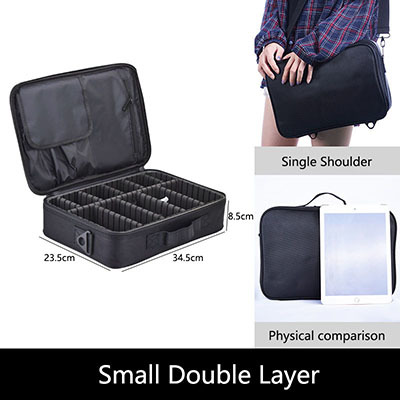 Estuche para brochas de Maquillaje, bolsas de Maquillaje, Maleta de Maquillaje completa, Maleta de tocador para mujer, Caja de almacenamiento de herramientas para uñas y cosméticos: Verde