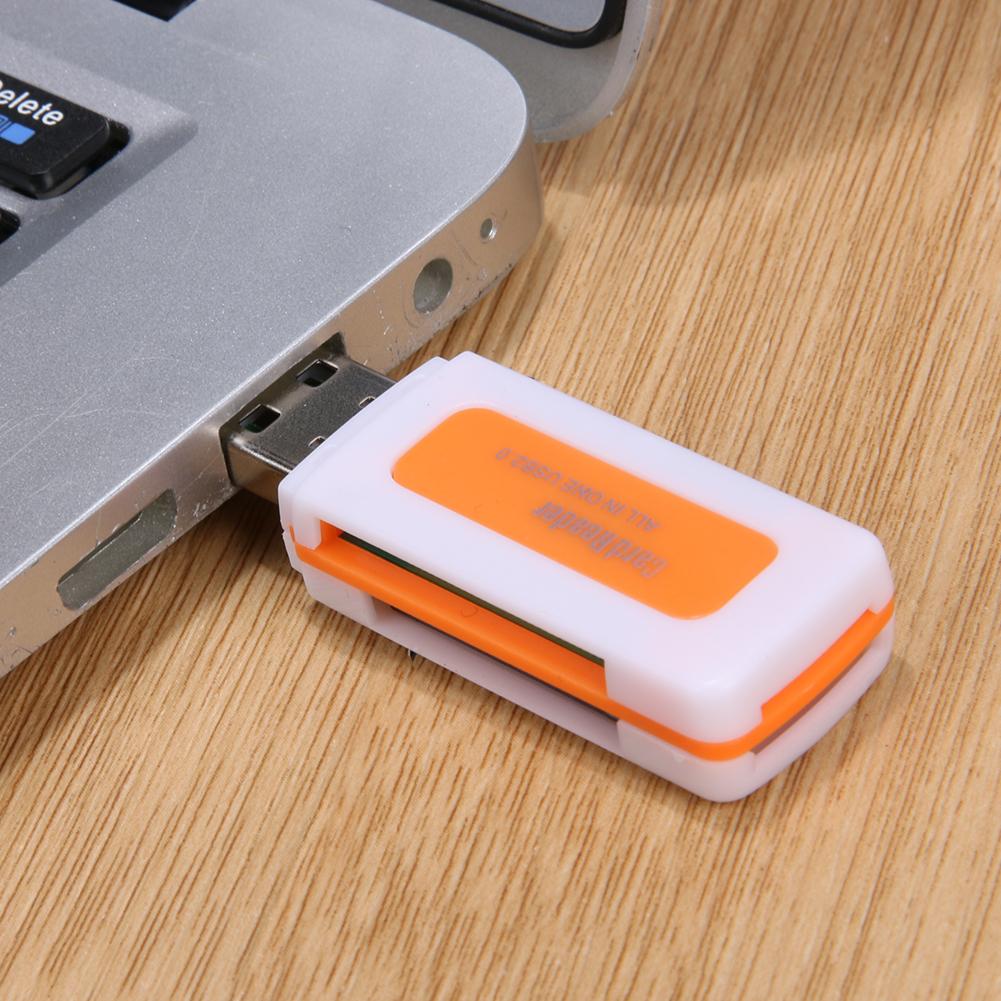 Mini USB2.0 4 Card Slots Smart Card Reader SD/MMC TF MS M2 Card Reader