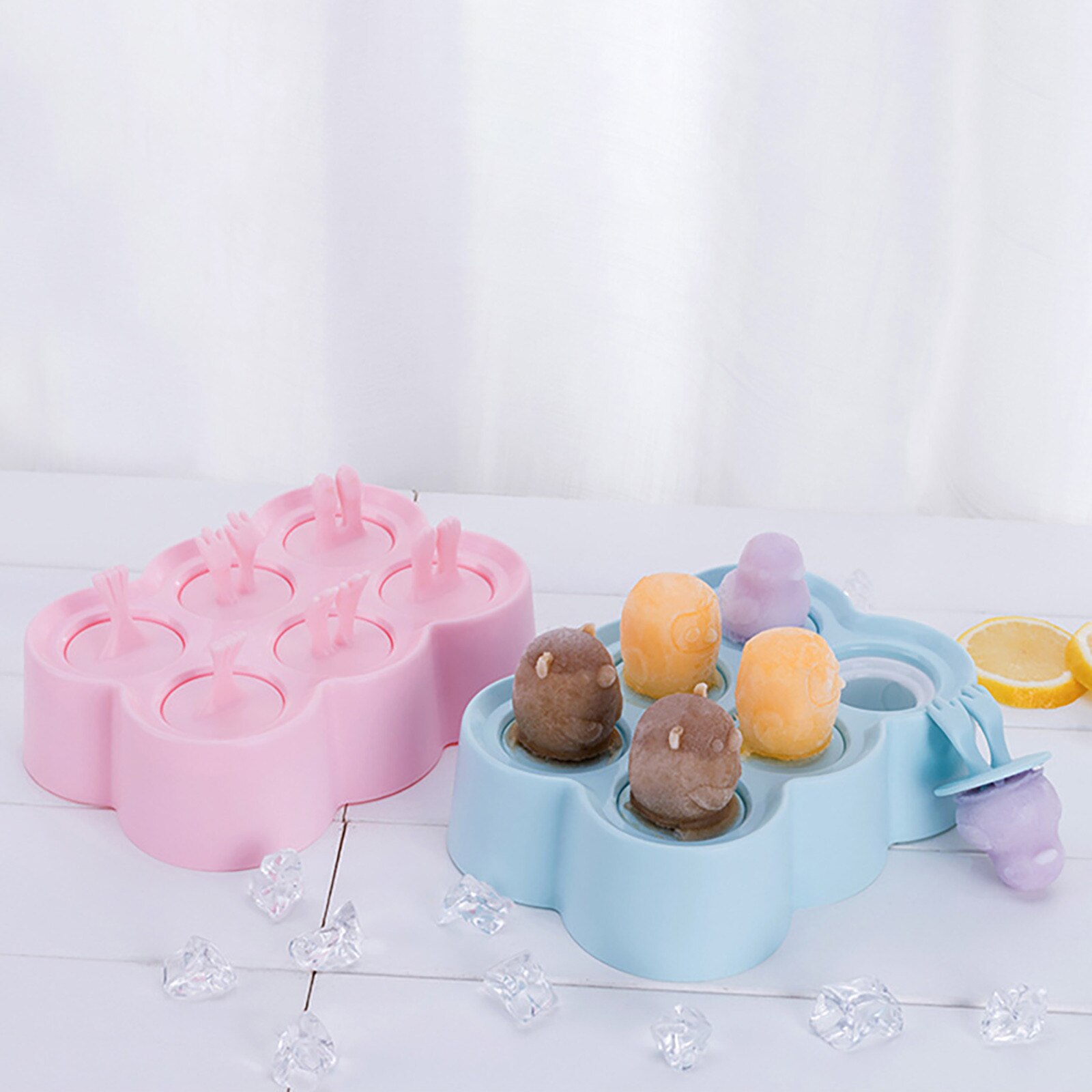 Ice Cream Tools Silicone Ice Cream Mold Ice Lolly Molds Ice With Sticks Tray Froze Форма Для Мороженого