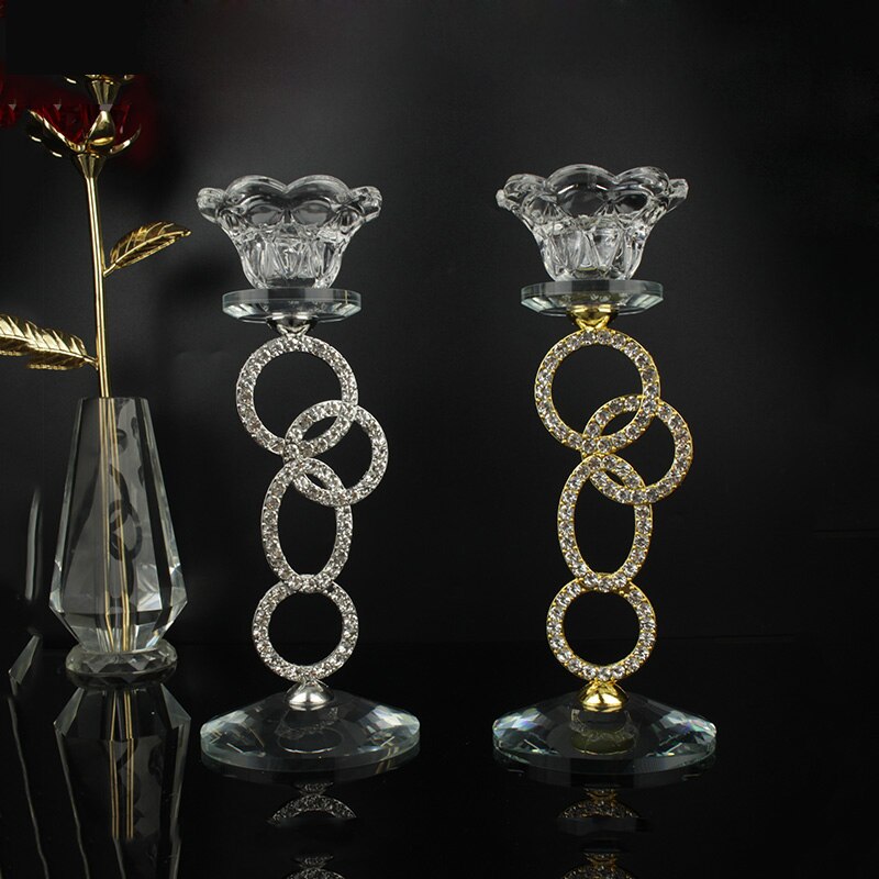 Europese moderne kristallen theelichthouder voor bruiloft, kerstmis, halloween, decoratie voor op de eettafel, accessoire