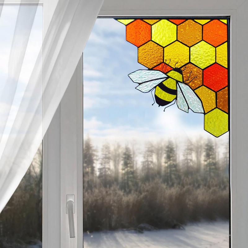 Spring Bee Wall Stickers Banner Garden Banner Bee Party Supplies Beehive Living Room Window Stickers Room Home Decoration: 3