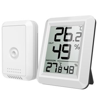 ORIA Digital LCD Indoor Outdoor Thermometer Temperature Mini Remote Thermometer Digital Lcd Temperature Thermometer Home: White