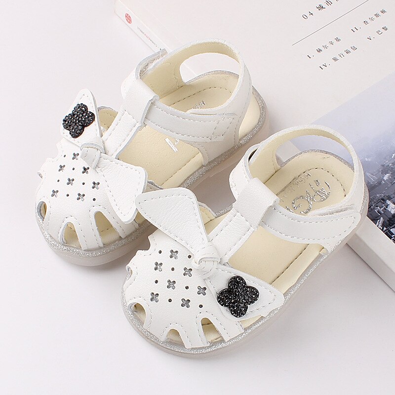 Binnenzool 12-14Cm Platte Zomer Meisje Sandalen Prinses Boog Sandalia De Baby