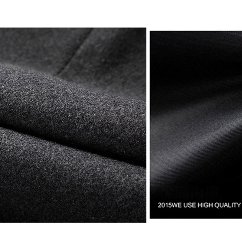 Hcxy lang trenchcoat for menn elegent menn ull vinterjakke frakk herre overfrakk lang homme kommersiell virksomhet vindjakke