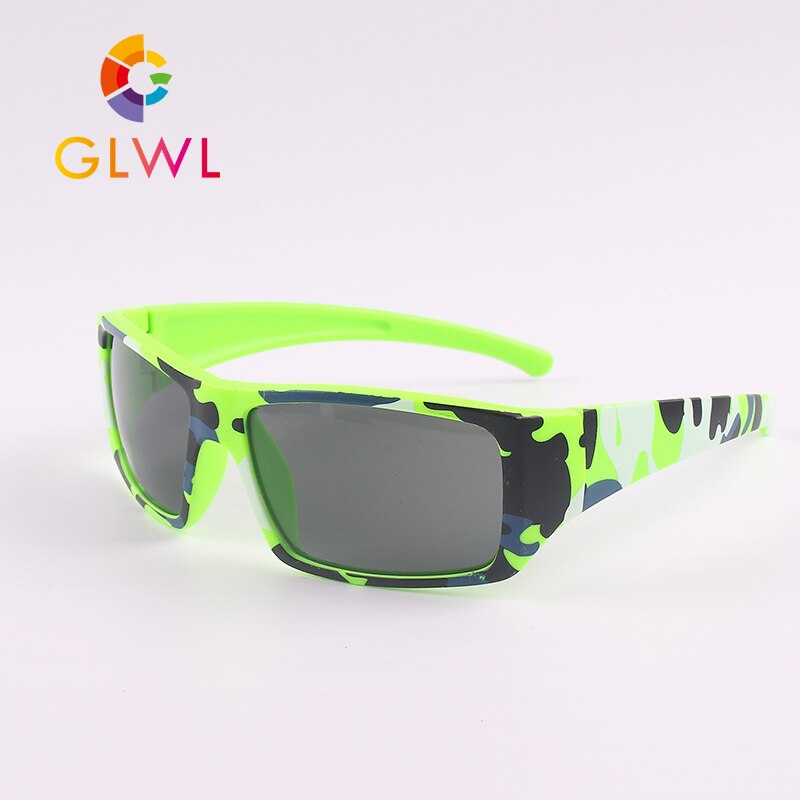 Farbige Sonnenbrille Für freundlicher Tarnung freundlicher Brillen Jungen Platz Baby Schattierungen Schwarz Linsen UV 400 Sport Brillen Heißer: GLWL1910-23E