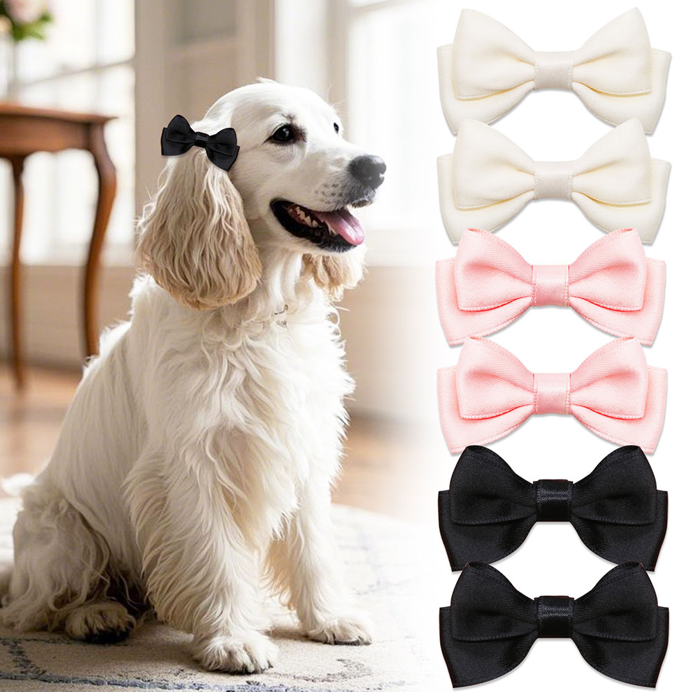 Pinzas para el pelo para mascotas, 2 uds., lazos para perros con Clip de Metal, lazos grandes para perros, accesorios para el cabello, lazos para perros, suministros para mascotas