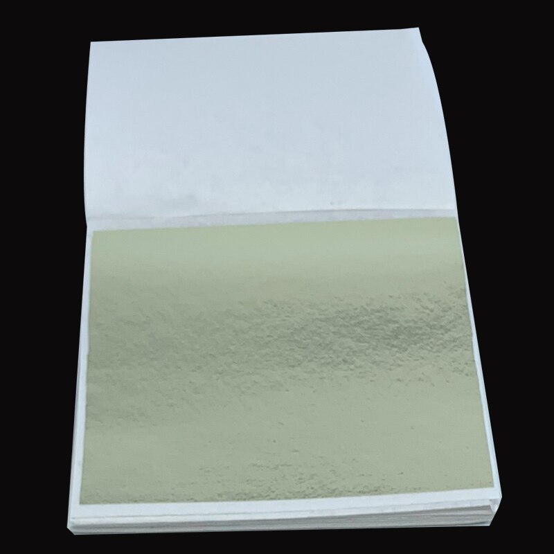 80 x 85 mm 100 ark taiwan förgyllande folieark - färgglada guldblad klistra in möbellinjer väggtelefonfodral hantverk dekoration: Champagnesilver