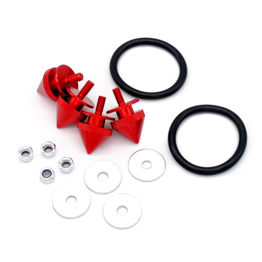 Spiked Quick Release Fasteners Kits For Car Front Rear Bumpers Trunk Fender Hatch Lids Car-styling: Red