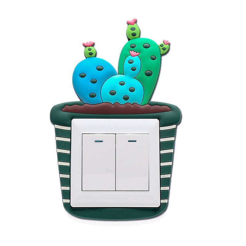 Cactus Socket Wall Stickers Switch Room Decorative Luminous Stickers Home Switch Cover Wall Light Socket Stickers: F