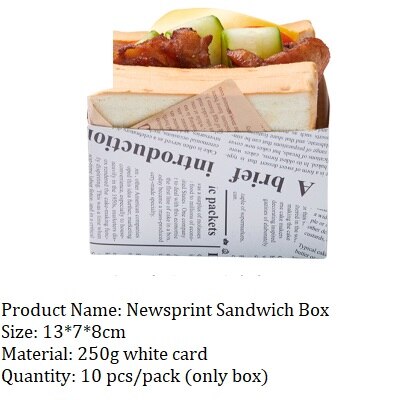 Wegwerp Sandwich Verpakking Gladde Ei Dikke Ei Toast Papierlade Hamburger Ontbijt Verpakking: 4