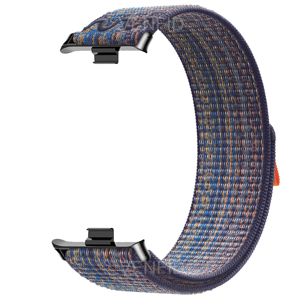 Magiskt nylonband för xiaomi mi band 8 pro/mi band 9 pro sport kvinnor män vävd klockarmband ögla för redmi klocka 4/5: Blå / 14mm