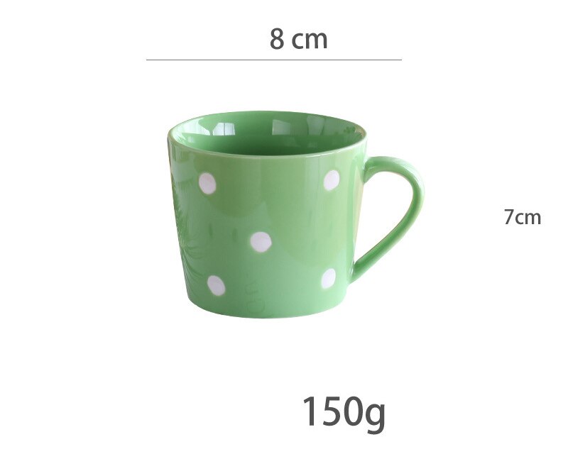 Bästsäljande prickig kopp söt keramisk kopp mugg personlighetstrend kopp hushållsmjölk frukost kaffekopp: 5