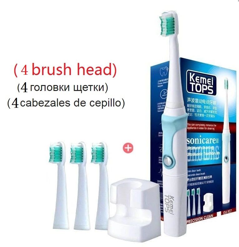 Rechargeable electric toothbrush ultrasonic toothbrush for children kids adults sonic teeth brush waterproof Original unopened: total 4 brush head