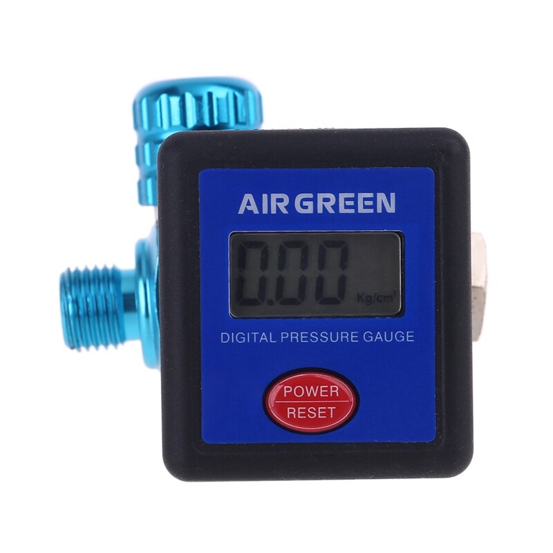 Digital Pressure Regulator Air Gauge with Locking Adjustment Valve for Spray-Gun Paint-Gun PSI BAR Kpa KG/CM2