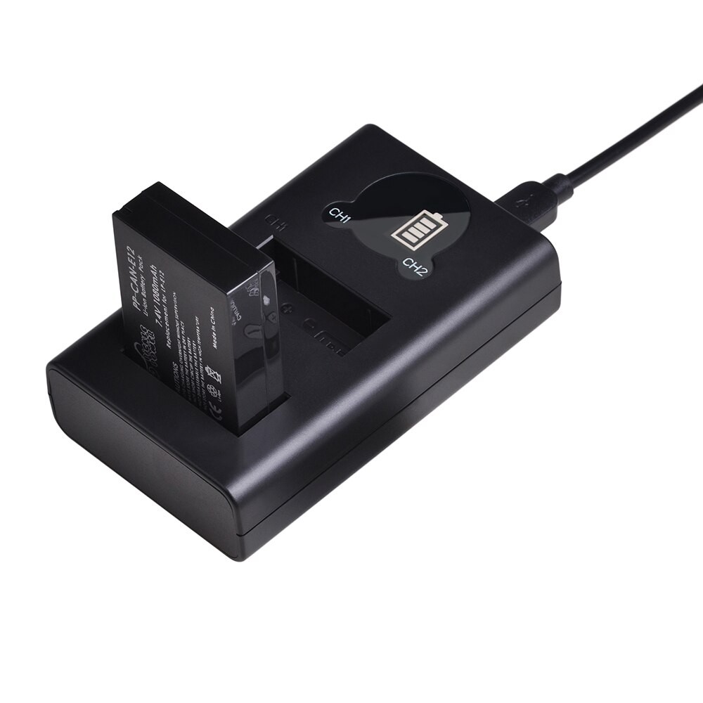 4 Uds LP-E12 LP E12 LPE12 Li-Ion batería y LED Dual USB cargador para Canon EOS M EOS M10 M50 M100 100D beso X7 rebelde SL1 Cámara: Charger and 1Battery