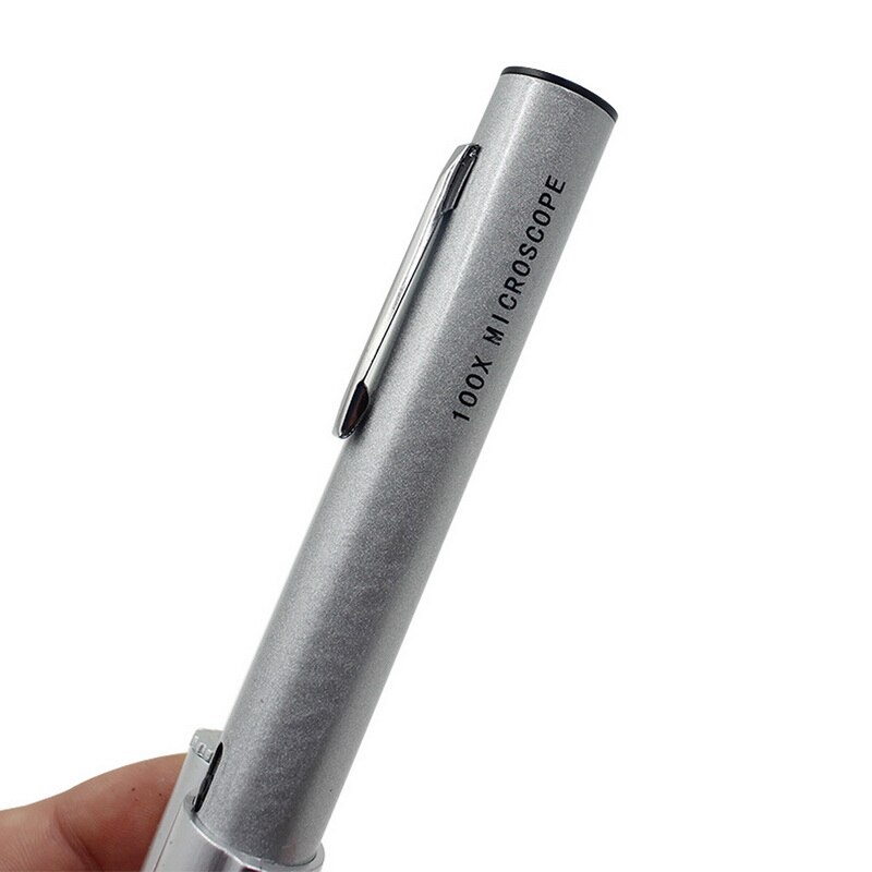 100x Portable Magnifier Tool With Light Multifunction Pocket Led Adjustable Focal Microscope Loupe Mini Zoom Handheld Jewelry