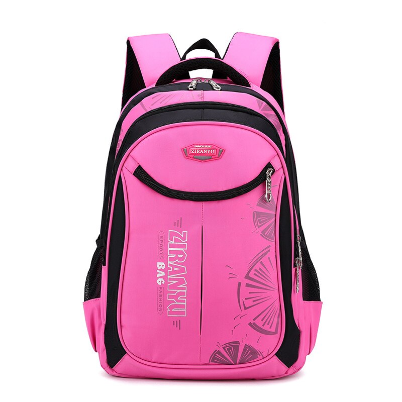 School Bags Primary Backpacks for Boys Girls Kids Bookbag Nylon Waterproof School Backpack Blue Mochila Escolar: Rose red