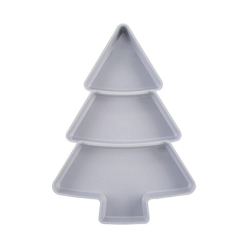 Creatieve Kerstboom Vorm Snoep Snacks Noten Zaden Droge Vruchten Plastic Platen Gerechten Kom Ontbijt Lade Thuis Keuken Benodigdheden: Tree grey