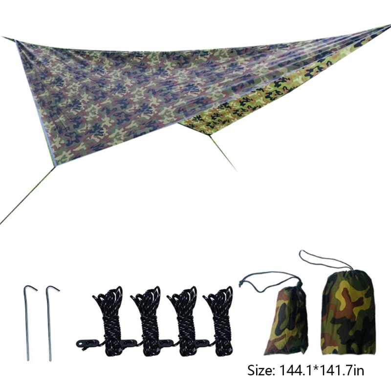 Camping Sun Shelter Lightweight Tent Tarp Rain Sun Shade Hammock Shelter Camping Picnic Pad Outdoor Waterproof Tent Shade: 3