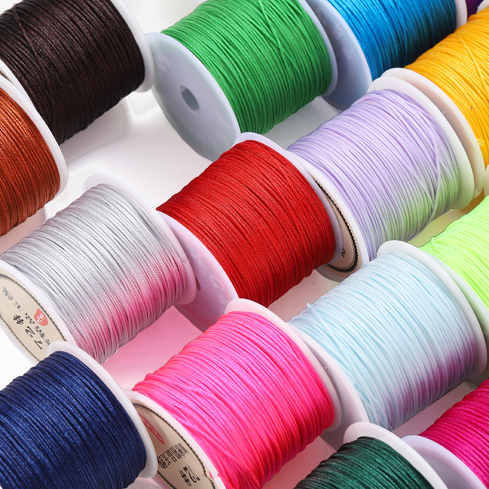 10/50M 0.8mm Nylon Draad Koord Chinese Knoop Armband Gevlochten String voor DIY Kwastje Kralen Shamballa String sieraden Maken